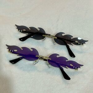 Stylish Flame Sunglasses - Black and Purple